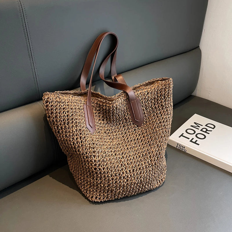 Bolsa de Praia Boho em Palha Trançada Alessandra Coast™