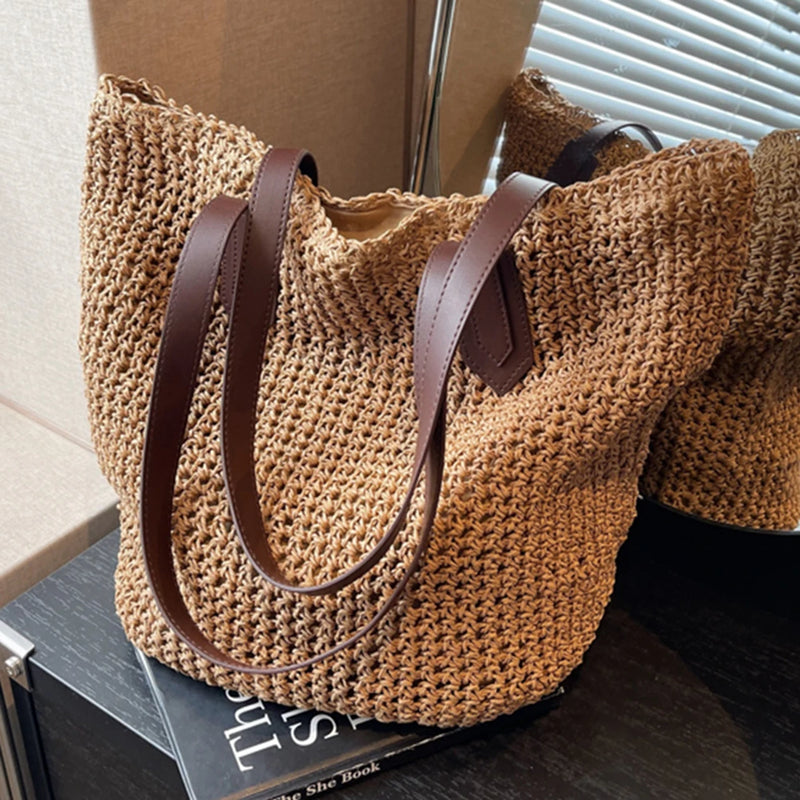 Bolsa de Praia Boho em Palha Trançada Alessandra Coast™