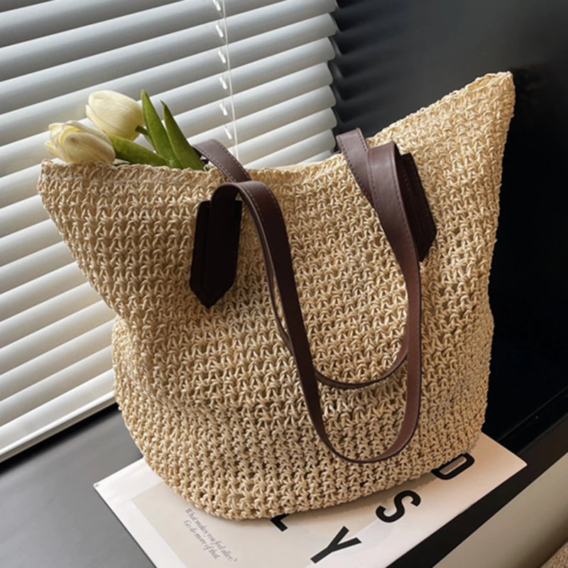 Bolsa de Praia Boho em Palha Trançada Alessandra Coast™